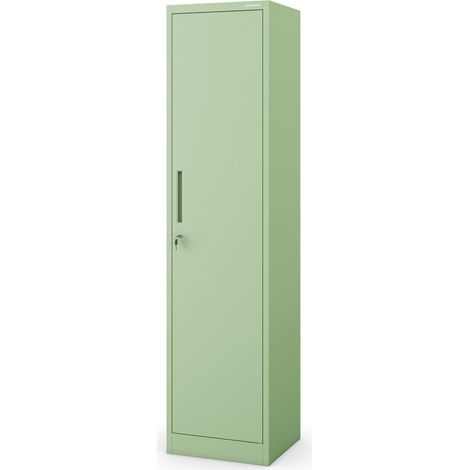 Aktenschrank Büroschrank Metallschrank Lagerschrank 4 Fachböden Flügeltür Drehgriff Pulverbeschichtung Metall 185 cm x 45 cm x 40 cm (Pastellgrün)