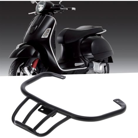 Porte-bagages arrière noir pour moto Vespa GTS 300, en alliage d'aluminium usiné CNC (1/5)