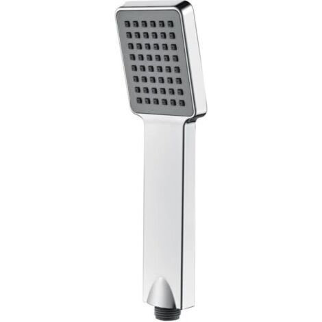 ALLIANDISPommeau de douche carré argenté, mesurant 5,8 x 23,8 cm, avec un pommeau de douche à économie d'eau, une pression d'eau réglable et un connecteur universel pour pommeau de douche à main de 2  (1/4)