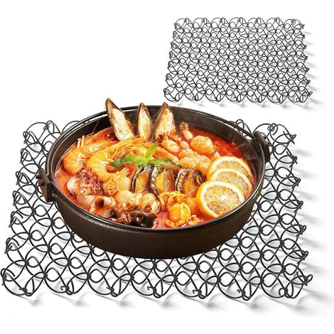Dessous-De-Plat pour Plats Chauds - Tapis en Acier Inoxydable Résistant À La Chaleur,Tapis en Fil pour Dessous-De-Plat - pour Camping, Table, Cuisine, Poêles, Théière, Bol Et Plat (1/5)