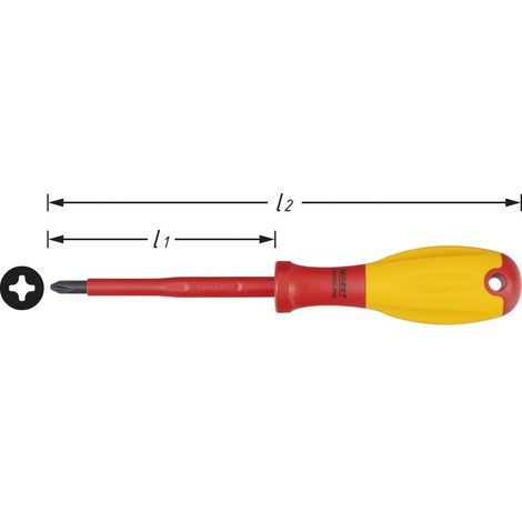 Hazet 810VDE-PH2 Elettricisti Cacciavite a croce PH 2 Lunghezza della lama: 100 mm (1/4)