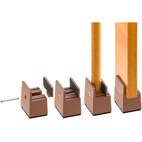 Lot de 4 rehausseurs de cadre de lit, clips à vis réglables de 2 pouces, rehausseurs de meubles, 5 cm, adaptés aux pieds de lit de 0 à 1,5 pouce d'épaisseur, robustes et durables, peuvent être utilisé (1/5)