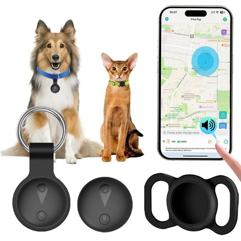 Collier GPS pour chat et chien, compatible iOS et Android, suivi intelligent de la localisation en temps réel, longue autonomie, étanche – Noir (1/5)