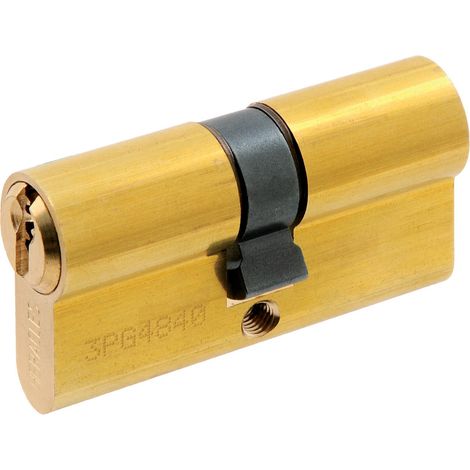 Cylindre à double entrée 5 goupilles 5G 30X60mm sur variure KAL3102 laiton poli - HERACLES - C000015MV8