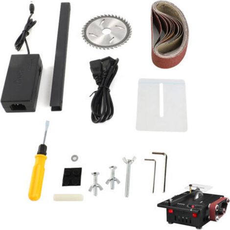 200W 4500RPM Bench Saw Belt Sander Table with 10pcs Sanding Pieces (1/5)