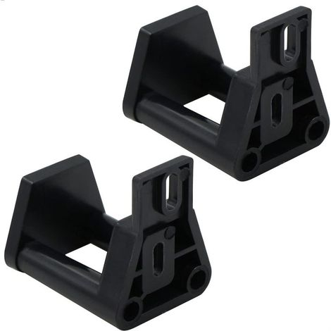 Lot de 2 Guides de Plancher à rail réglables pour portes d'Écurie et porte coulissante, roulettes de Guidage, porte automatique, avec vis (noir) (1/4)