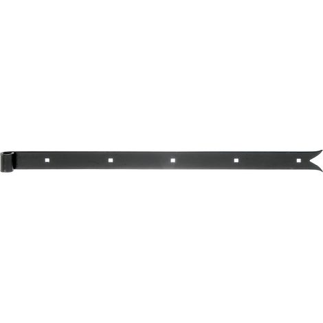 Penture droite noire 600 mm – gond Ø 14 mm – fixation renforcée 5 trous – pour volets et portes en bois – Alberts