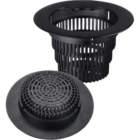 Colador de encimera de cocina - Colador de fregadero - Drenaje rápido - Diseño telescópico - 2 piezas - Gris (1/5)
