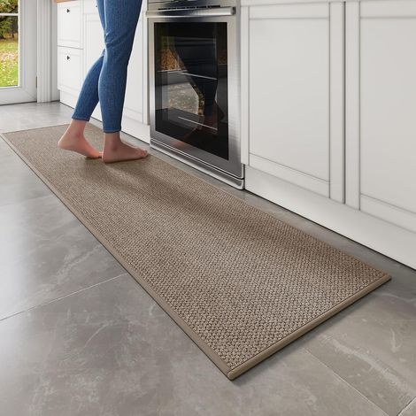 Tapis de Cuisine Antidérapant et Lavable 45x180cm, Marron (1/5)
