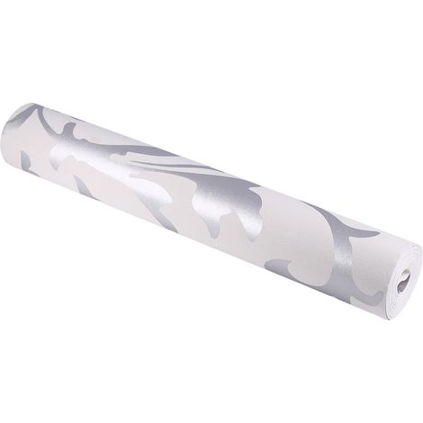 Papier peint intissé gaufré 3D vertical argenté luxe pour chambre décor maison
