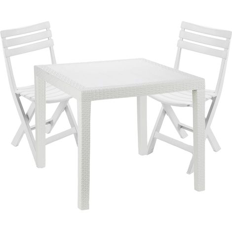 Gartengarnitur 3-teilig Weiß-MKIN028BI+2xMBIR80CBI (1/3)