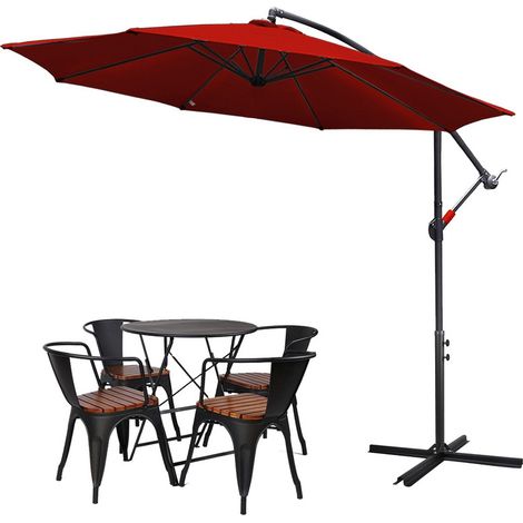 Hengda Ombrellone Deporté Jardin Pavillon 350 cm - Rosso (1/5)