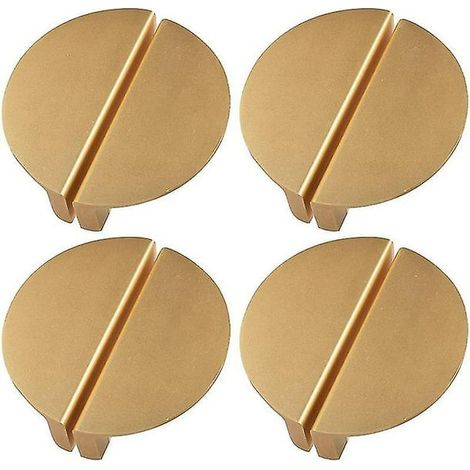 Poignées de tiroir dorées champagne, 6,35 cm demi-lune, tirage de meuble en métal, finition or brossé, lot de 2, poignée moderne pour commode et armoire. (1/5)