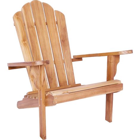 Garten-Adirondack-Stuhl Natur Massivholz Teak vidaXL (1/5)