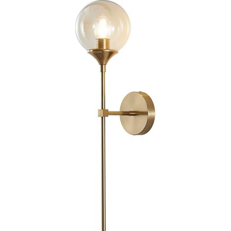 MINKUROW Lámpara De Pared Compacta Led Lámpara De Pared Simple Moderna Con Brazo Largo Dorado Para Dormitorio Sala De Estar Cafetería (1/5)