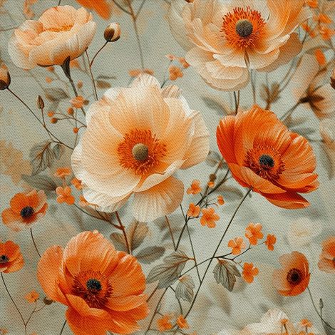 Tissu d'ameublement extérieur Oxford - Motif floral I DX5194 (1/5)