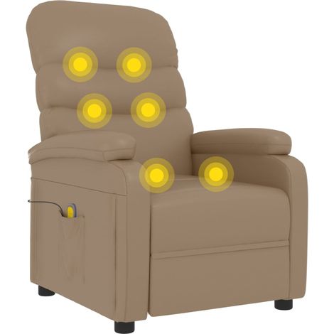 Massage Chair Cappuccino Faux Leather vidaXL (1/5)