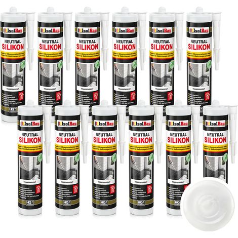 Neutralsilikon Naturstein Silikon Sanitär Marmor Inn/Auß 12 x 300ml Transparent (1/5)