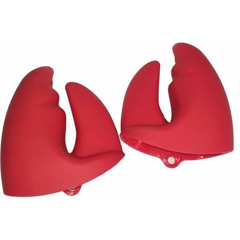 DEESSE SHOP - Gants de four, gants de four en silicone antidérapants résistants à la chaleur, porte-pot de cuisine, rouge (1/5)