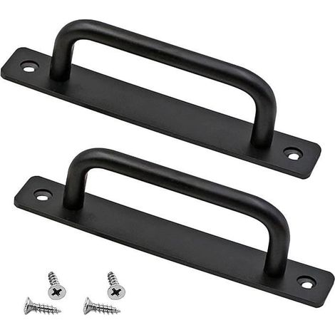 212mm Poignée de porte,Poignée de porte de grange robuste 2 pièces Poignée de porte coulissante Poignées de porte poussoir avec (1/4)