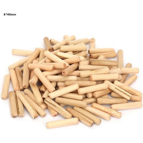 1 paquet de chevilles rondes cannelées en bois pour le travail du bois (840 mm) (1/4)