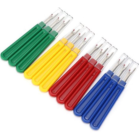 12-teiliges Nahttrenner-Set, farbig, robust, ergonomisch, mit praktischen Edelstahlgriffen, Fadenentferner zum Nähen, Sticken und Quilten (1/5)