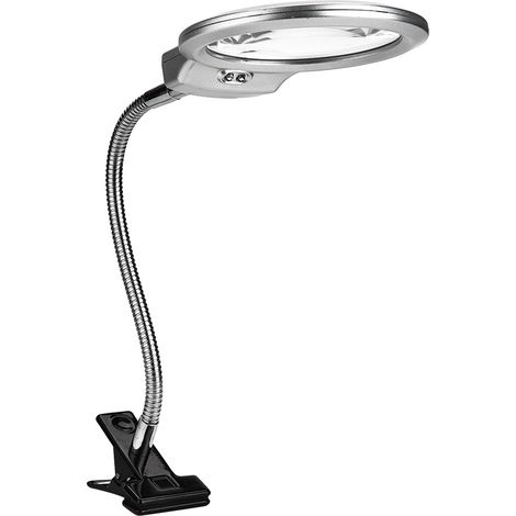 Support de Loupe LED Flexible avec Pince de Bureau, Verre Grossissant Réglable pour Réparation de Bijoux et Montres (1/5)