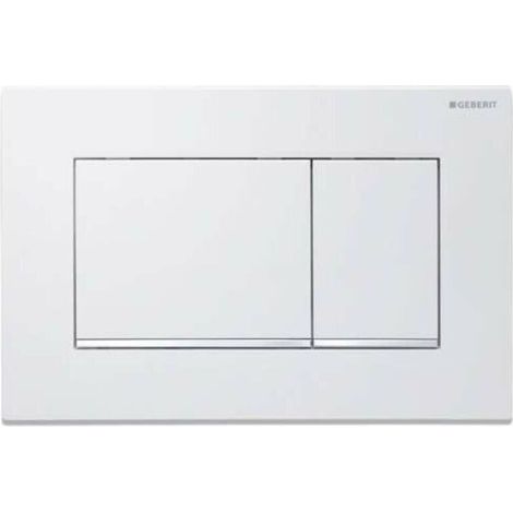 Plaque de commande Geberit Sigma20 (anciennement Sigma30) pour double chasse d'eau, carrée, blanc mat 115.883.JT.1