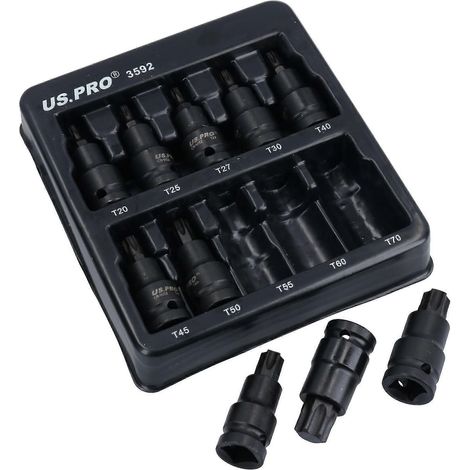 Douilles courtes à impact Torx mâles 1/2 po T20 à T70 (lot de 10) (1/4)