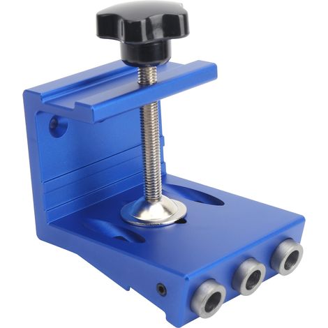 Bohrschablone aus Aluminiumlegierung für die Holzbearbeitung, Industriebedarf, Stärke 10 bis 35 mm, blau (1/5)