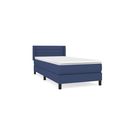Sommier à lattes de lit avec matelas Bleu 80x200 Tissu (1/5)
