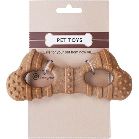 Jouet à mâcher pour animaux de compagnie durable, robuste et indestructible, de couleur chocolat. (1/5)