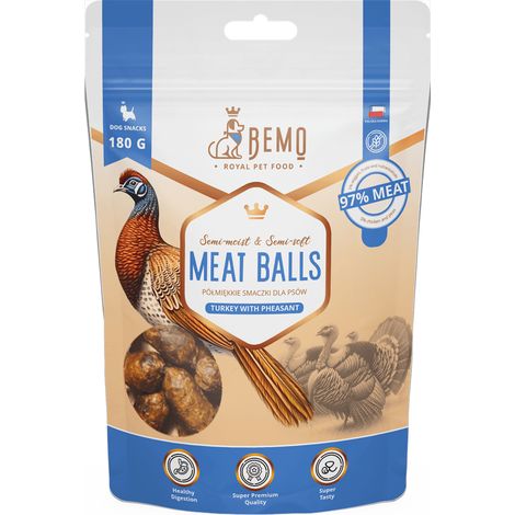 Albóndigas de pavo con faisán - premios semiblandos para perros con faisán 180 g