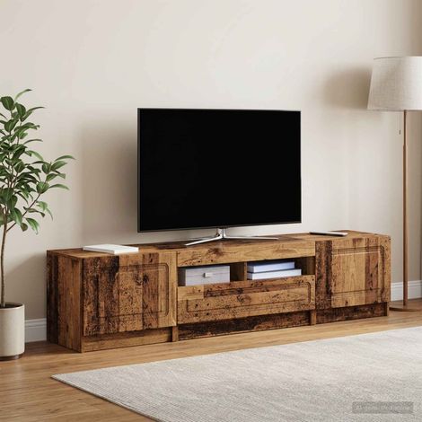 vidaXL LED TV Cabinet UTRECHT 3 pcs Old Wood Engineered Wood (1/5)