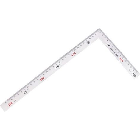 Inoxydable Règle Carrée en Forme de L de 90 Degrés Règle Double Face Métal Règle 150 x 300 mm Odipie (1/3)