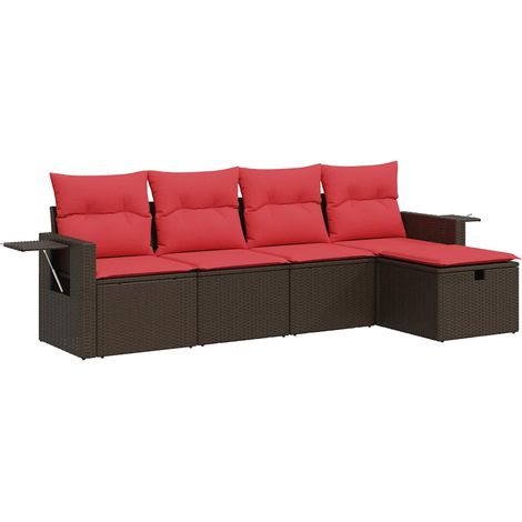 Maison Exclusive - Set comedor de jardín 5 piezas y cojines ratán (1/5)