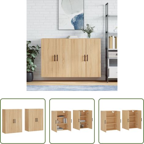 Holzschrank -  Wandschränke 2 Stk. Sonoma-Eiche 69,5x34x90 cm (1/5)
