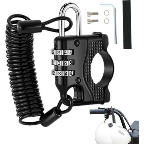 Antivol Pour Casque De Moto Accessoire Antivol En D'Aluminium Rétractable Pour Adultes Hommes Femmes Stationnement Extérieur Motocyclette Nuit (1/5)