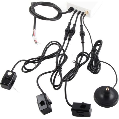 Moniteur d'énergie intelligent triphasé avec 3 capteurs de niveau de circuit 200 A, compteur d'électricité domestique Wi-Fi 100-240 V (1/5)