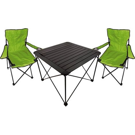 3tlg Campingmöbel Set Anglerstühle-MCM3001+2xMPO2470-Lime-Grün (1/5)