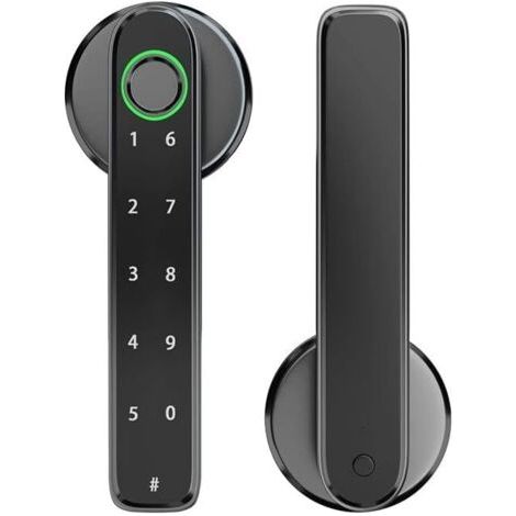 Fingerprint Door Lock,Touchscreen Biometric Door Lock, with Passcode keypad keyless Entry Door Handle,Smart Lock Handle Digital Door Lock, for Bedroom Home Hotel Office Apartment (Black) (1/5)