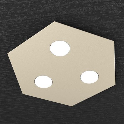 Plafoniera Industrial-Minimal Esagonale Hexagon Metallo Bianco 3 Luci Led 12X3W (1/5)