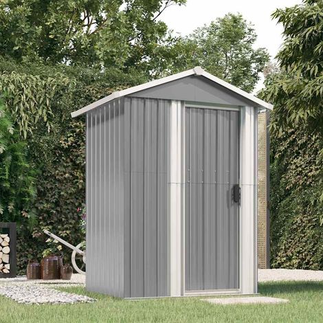 Abri de jardin-Remise Cabane pour outils Gris 126x97,5x177 cm Métal galvanisé (1/5)