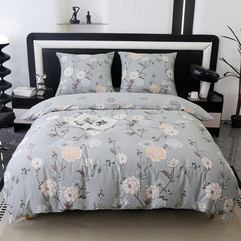 Parure de lit en coton premium 160x200 fleurs (1/5)