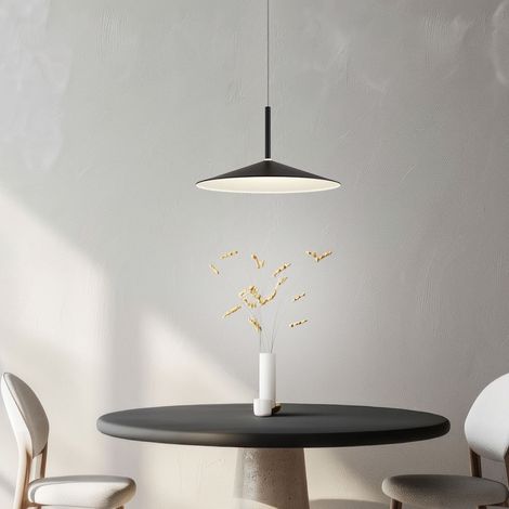 LED Pendelleuchte Hängelampe Höhenverstellbar Esszimmerleuchte hängend schwarz, Metall Acryl, 18W 980Lm neutralweiß, DxH 47,5x80-150 cm