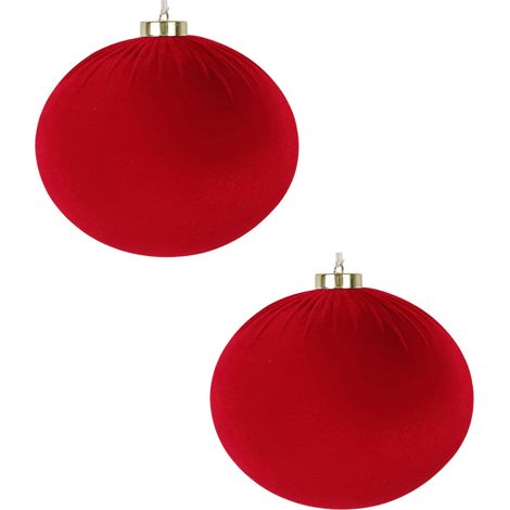 2 Palle rosse giganti sfera 30 cm decorazione grande allestimento vetrine locali commerciali per albero di Natale Effetto Velluto rosso grandi addobbi Eleganti Addobbo  Natalizio Casa Ufficio lavoro (1/5)