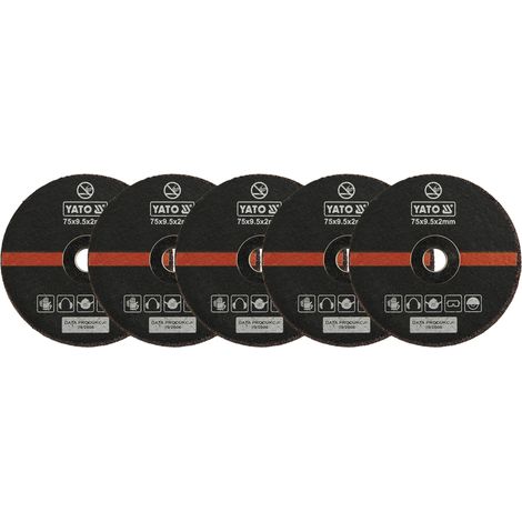 Lot 5 disques 75 x 2 x 10 mm a tronconner pour meuleuses pneumatiques
