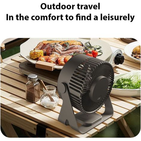Leiser und tragbarer kabelloser Tischventilator, 3 Geschwindigkeitsstufen, 2000 mAh Akku, ideal für Zuhause, Büro, Schlafzimmer, Reisen, Camping, Wand- und Deckenmontage. (1/5)