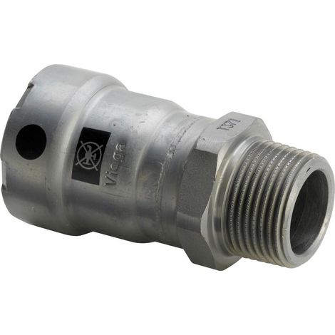 Viega raccordo di transizione Megapress, DN 15, R 1/2 acciaio non legato, rivestimento zinco-nichel Modello 4211, 695279
