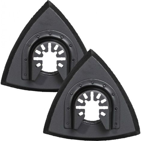 Patins de ponçage triangulaires de 80 mm - Patins de ponçage multi-outils oscillants pour le ponçage du bois, 2 pièces (1/5)